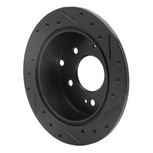 Mitsubishi Eclipse Brake Rotor (1) - Rear Left - R1 Concepts - Drilled & Slotted - Black - `04-`12